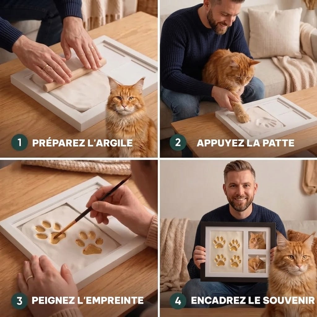 Kit d'empreinte à l'argile pour chat