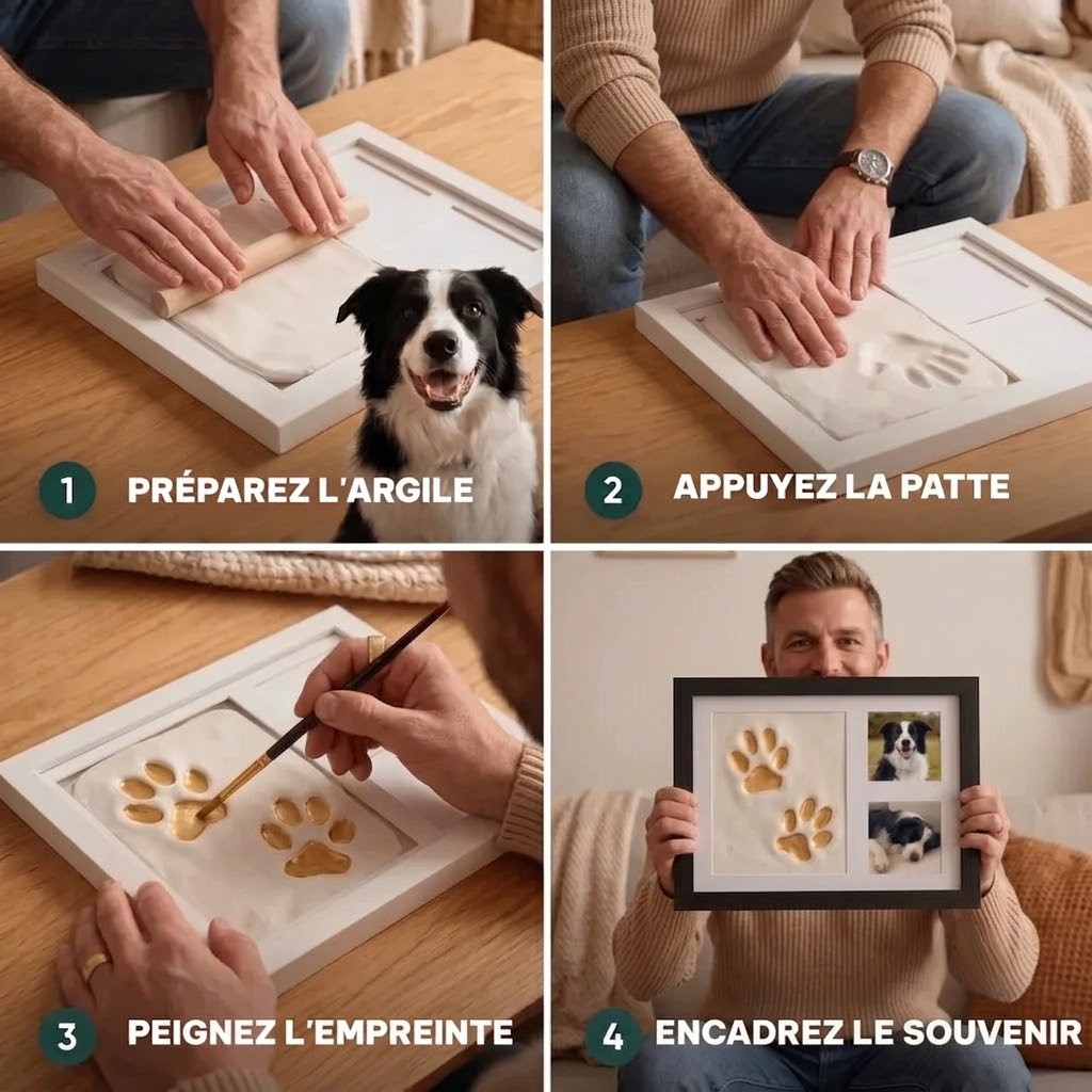 Kit d'empreinte à l'argile pour chien
